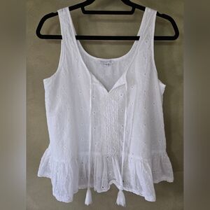 Patrons Of Peace | Eyelet Tank Top, Size M